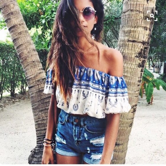 SOLD Spell & Gypsy COYOTE Off Shoulder Top - Picture 1 of 7